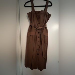 Melloday Dress Women's Small Sleeveless Stretch Belted Waist Front Buttons NEW